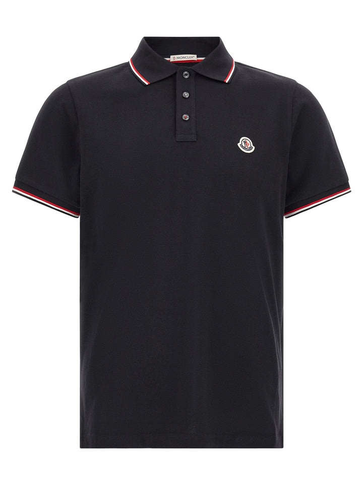 Moncler Blue Cotton Polo Shirt