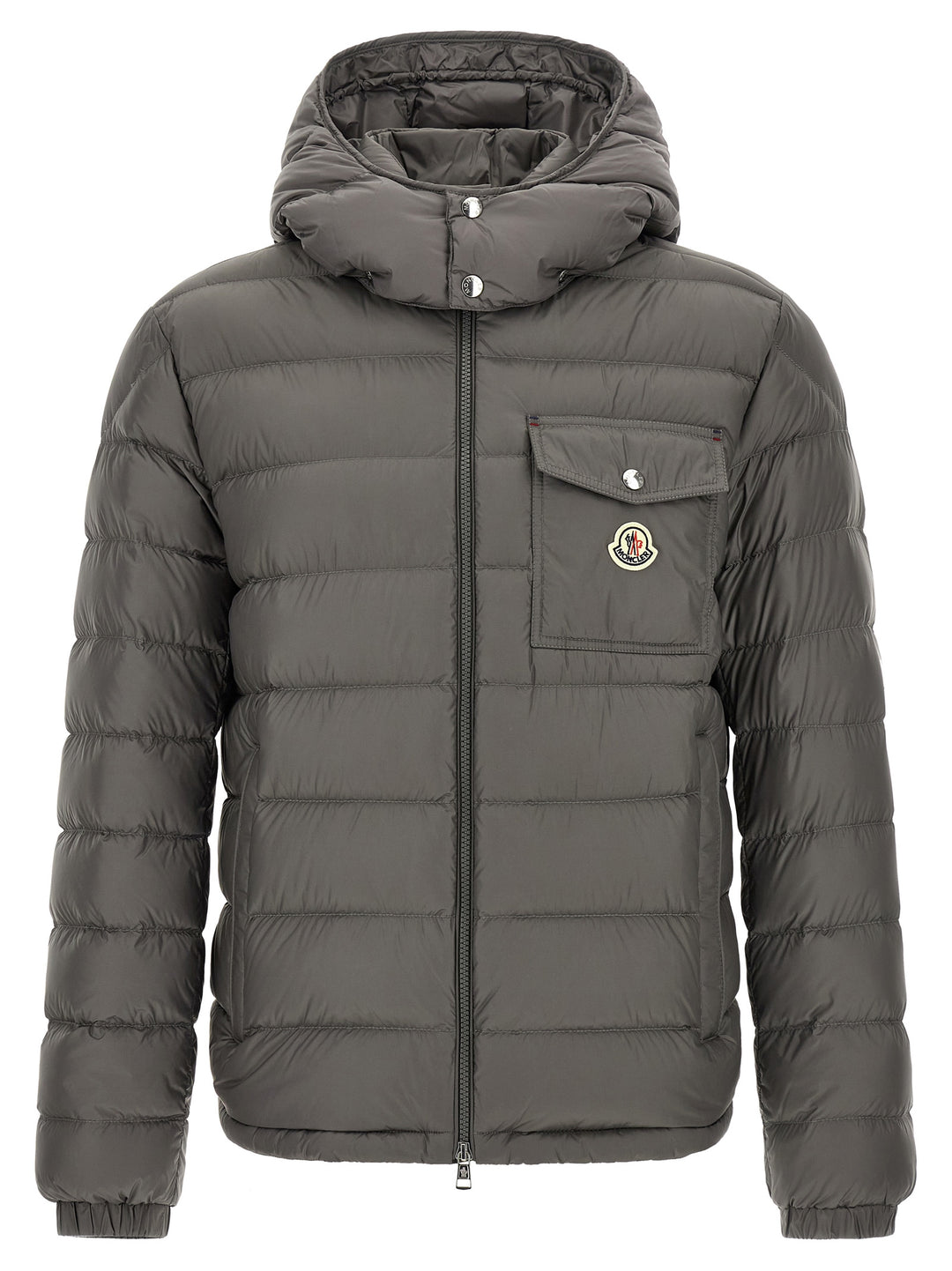 Moncler Gray Polyamide Full-Length Jacket
