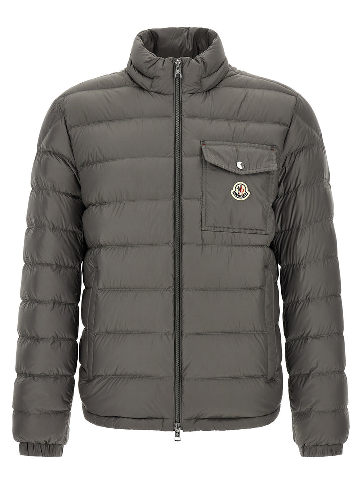 Moncler Gray Polyamide Full-Length Jacket