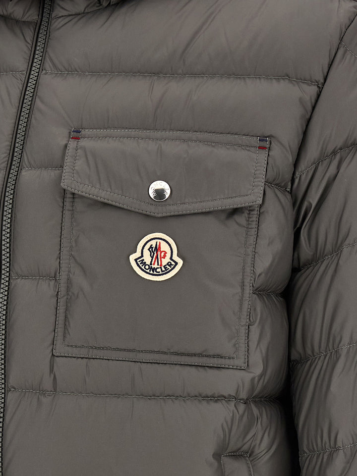 Moncler Gray Polyamide Full-Length Jacket