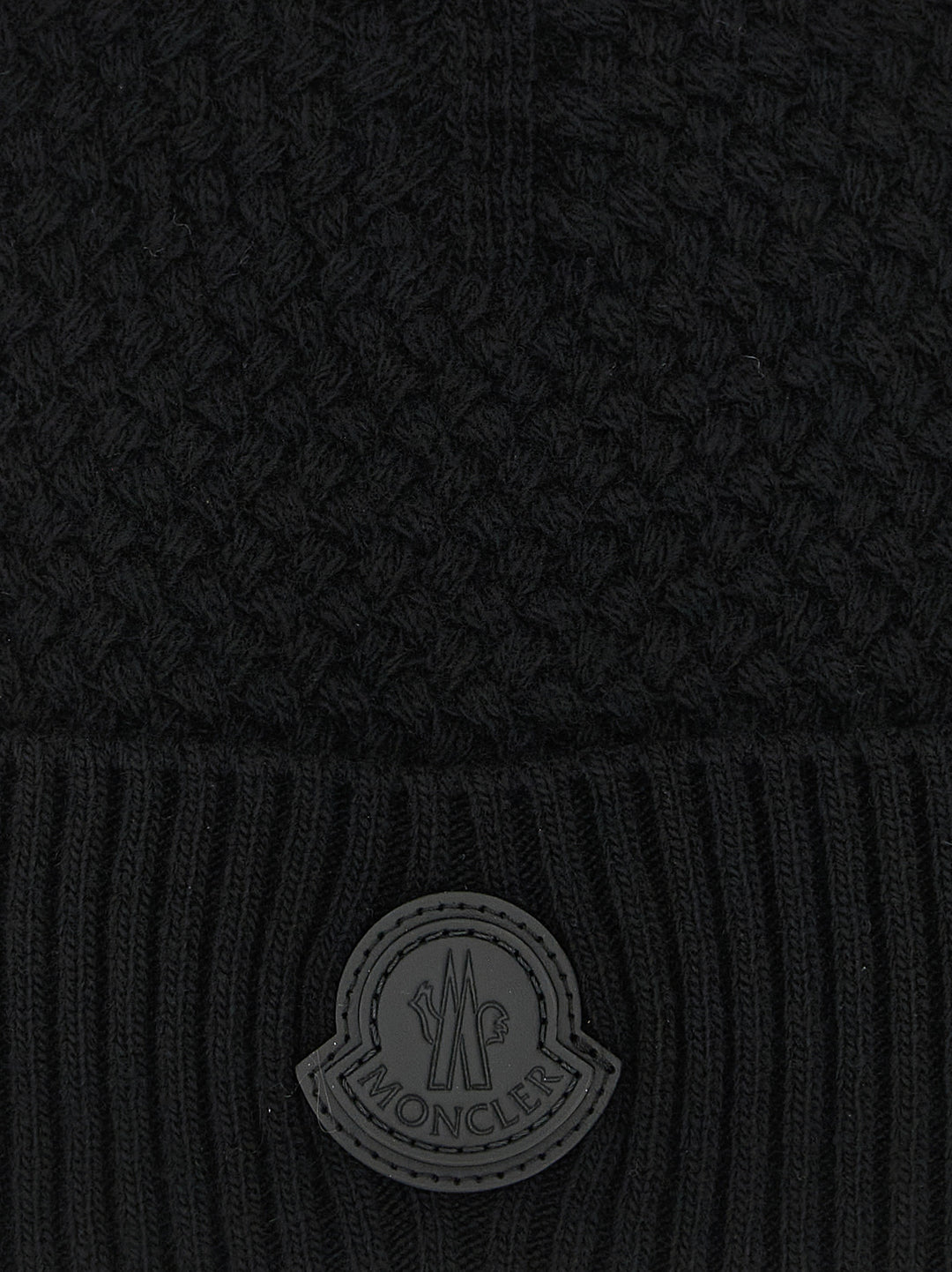 Moncler Black Leather Beanie