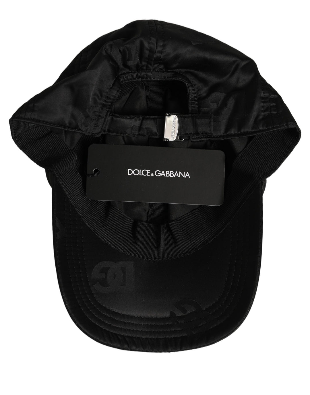 Dolce &amp; Gabbana Men Black DG Monogram Baseball Capello Hat