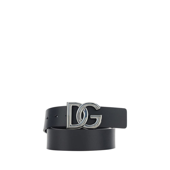 Dolce &amp; Gabbana Black Calf Leather Bos Taurus Regular Belt