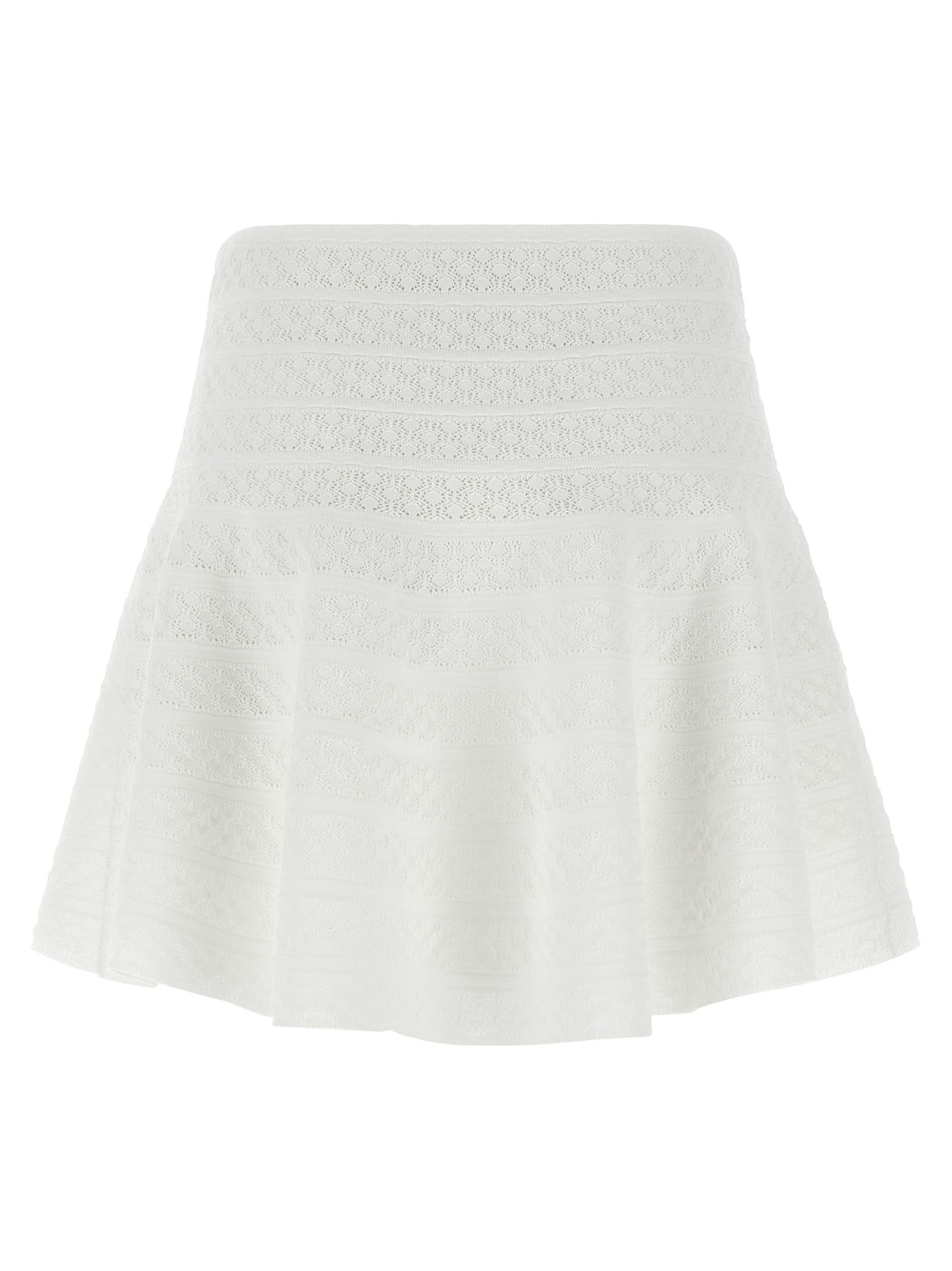 Self-Portrait White Viscose Long Skirt