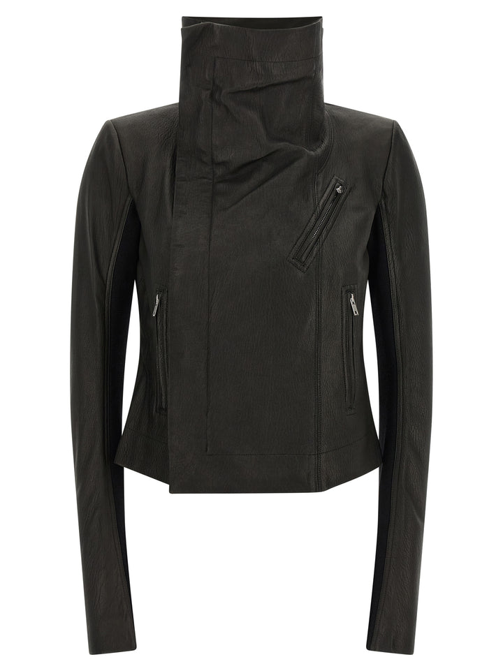Rick Owens Black Lamb Leather Leather Jacket
