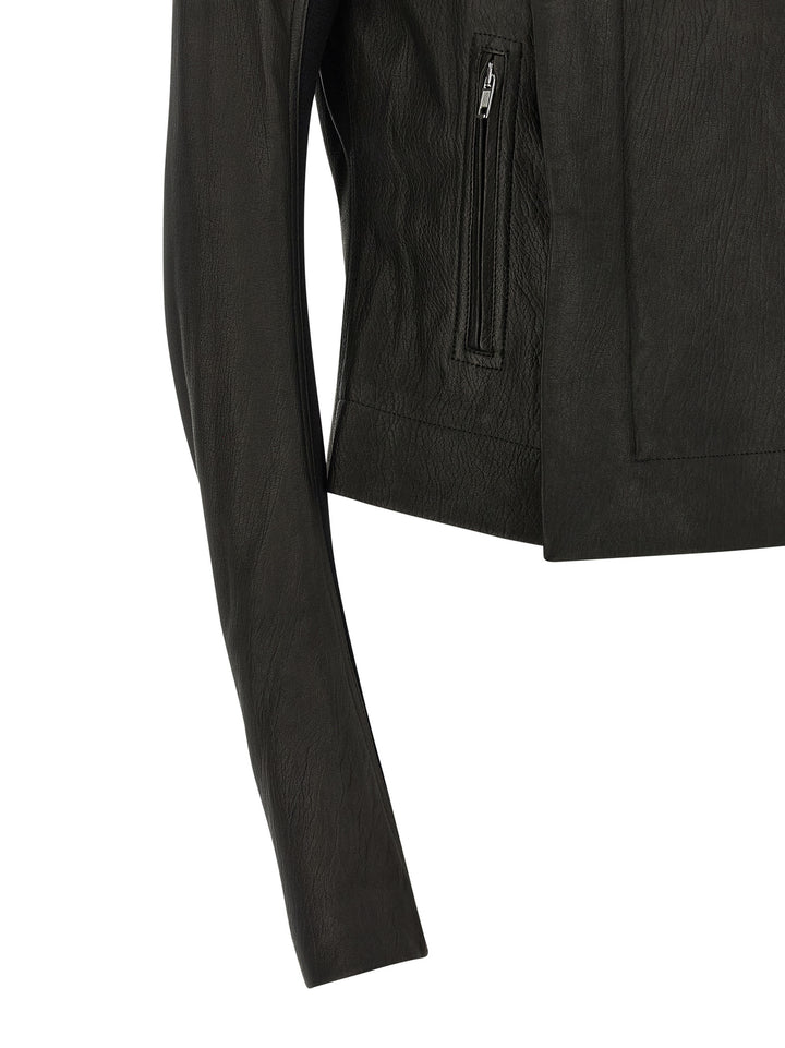 Rick Owens Black Lamb Leather Leather Jacket