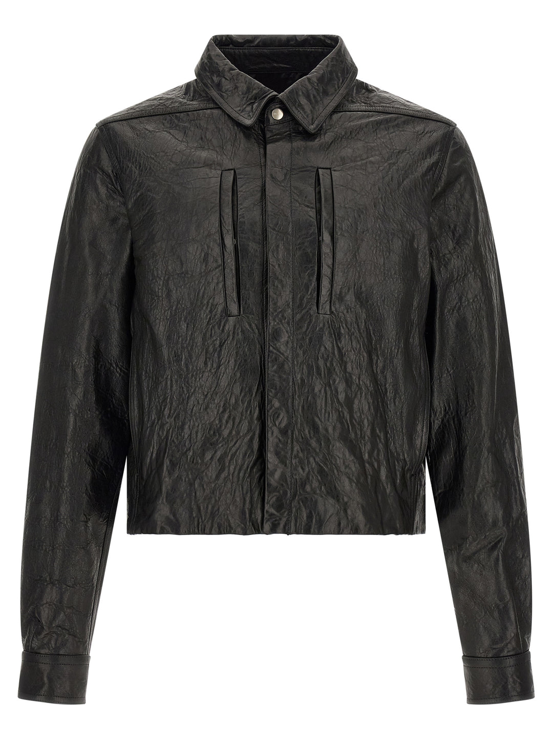 Rick Owens Black Lamb Leather Leather Jacket
