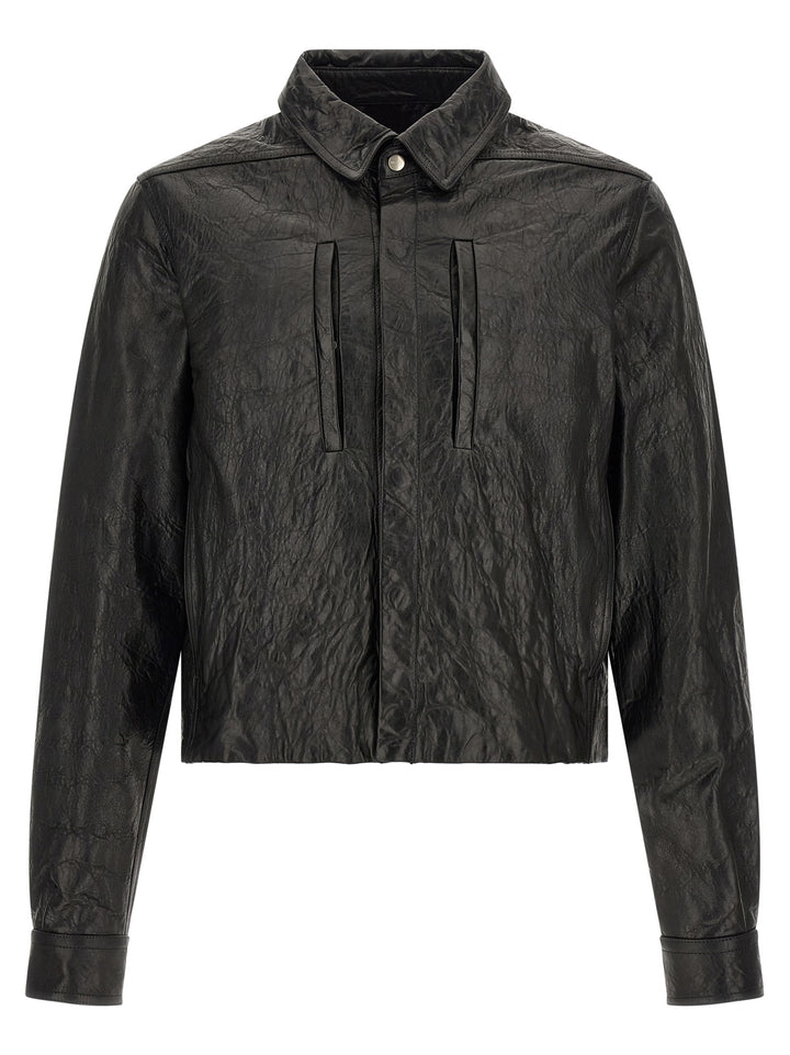 Rick Owens Black Lamb Leather Leather Jacket