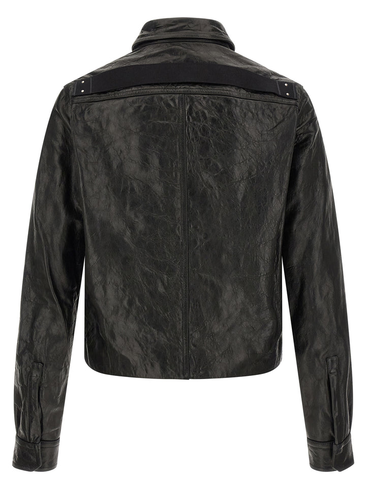 Rick Owens Black Lamb Leather Leather Jacket