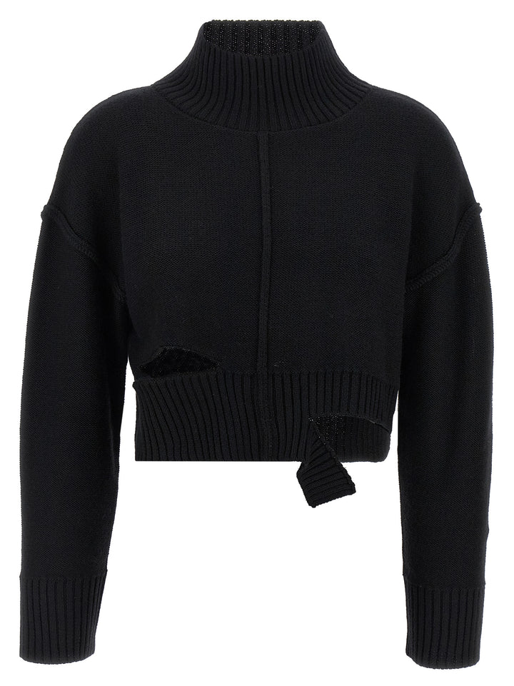 MM6 Maison Margiela Black Virgin Wool Cardigan