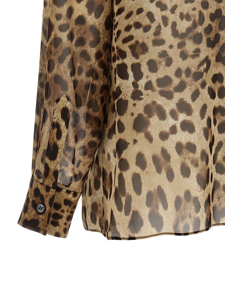Dolce &amp; Gabbana Brown Silk Blouse