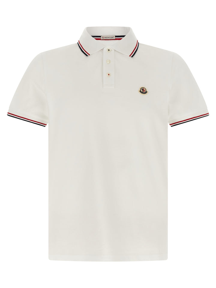 Moncler White Cotton Polo Shirt