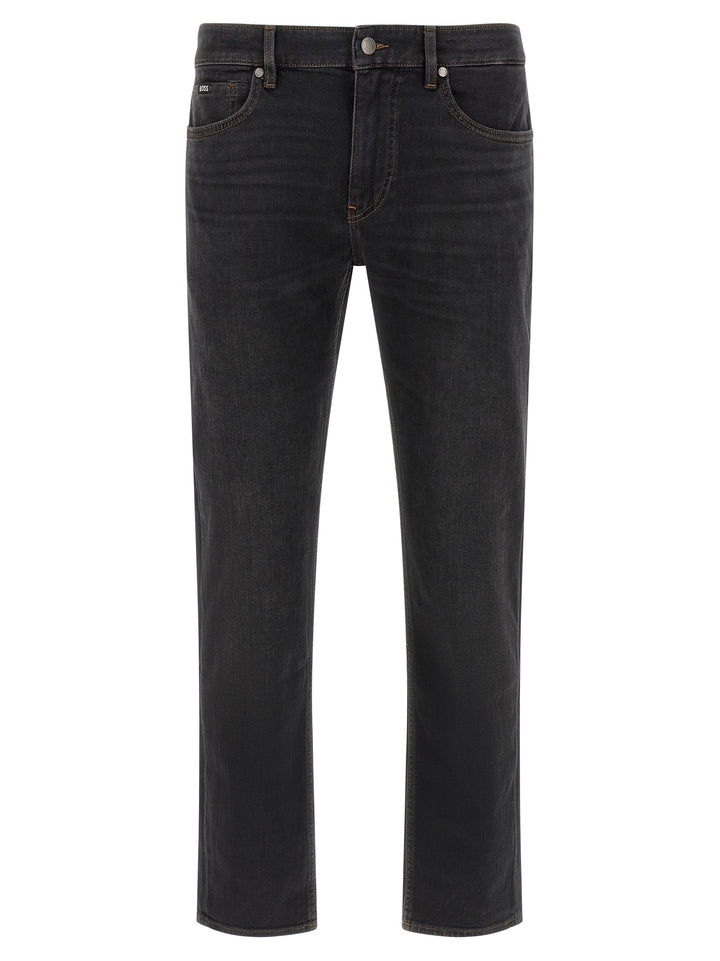 Hugo Boss Black Cotton Straight-Leg Jeans