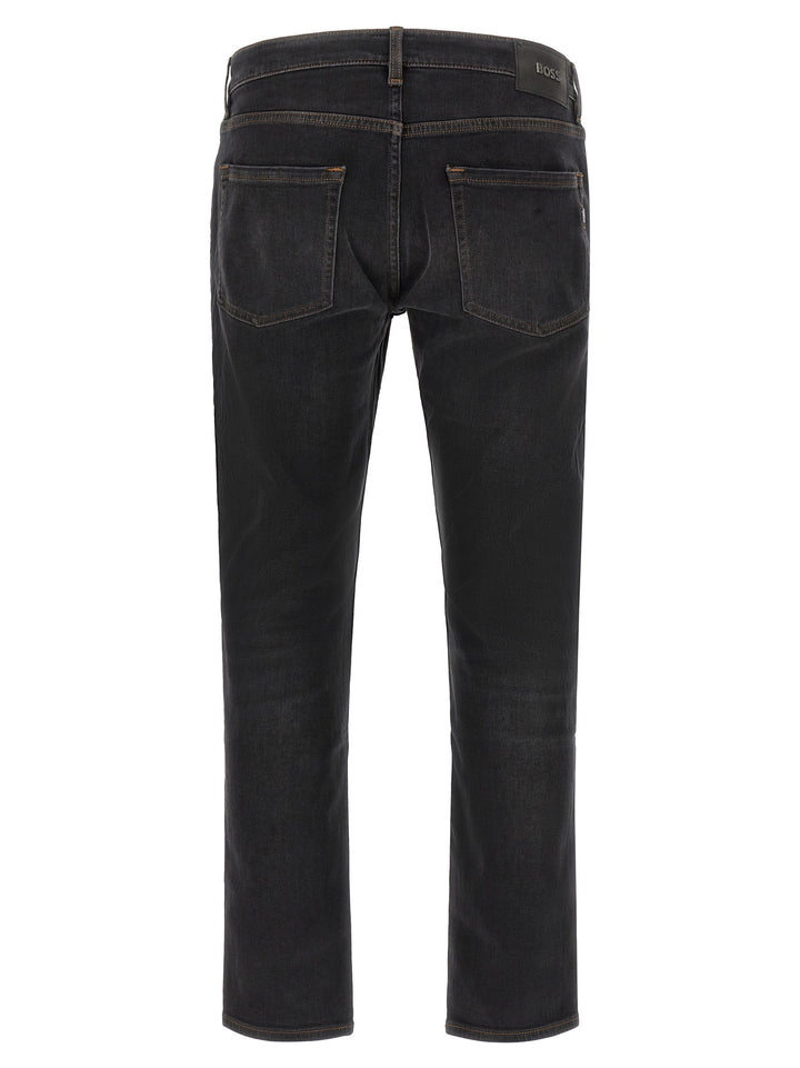 Hugo Boss Black Cotton Straight-Leg Jeans
