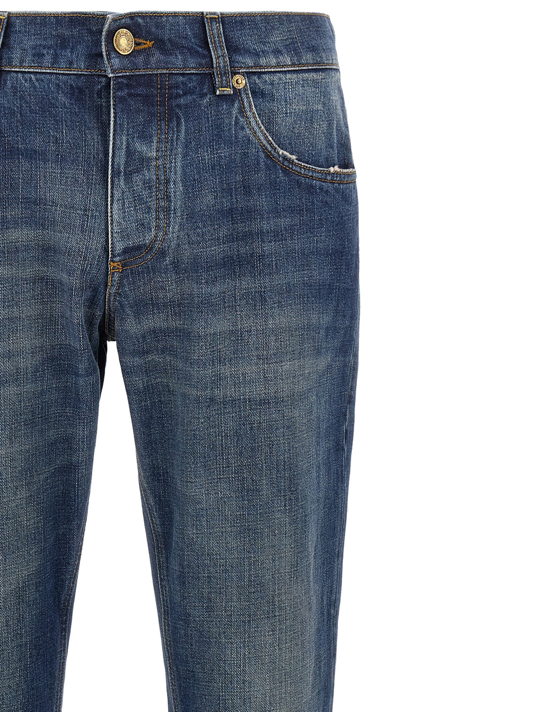 Dolce &amp; Gabbana Blue Cotton Straight-Leg Jeans
