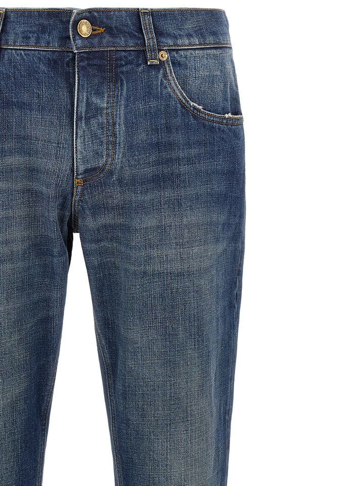 Dolce &amp; Gabbana Blue Cotton Straight-Leg Jeans