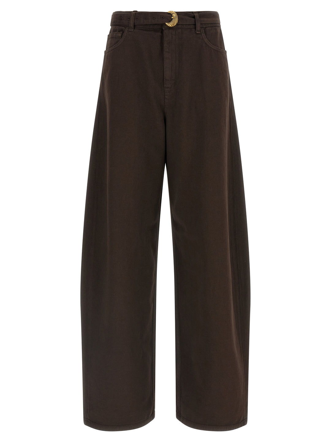 Twinset Brown Cotton High-Waisted Jean