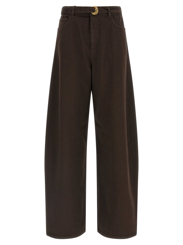 Twinset Brown Cotton High-Waisted Jean