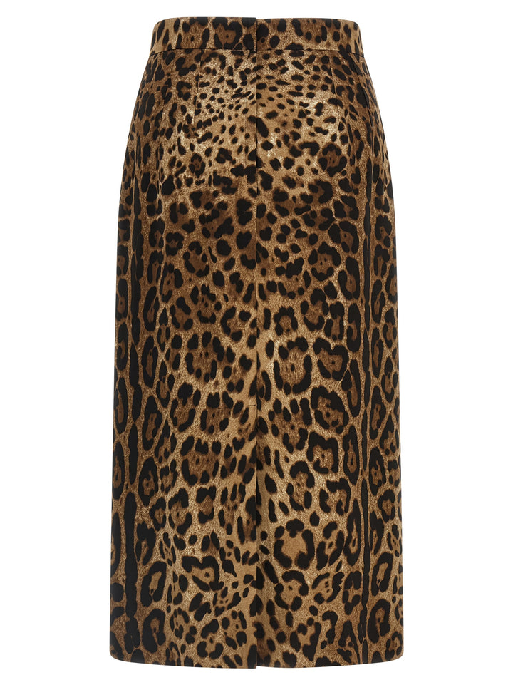 Dolce &amp; Gabbana Brown Viscose Midi Skirt