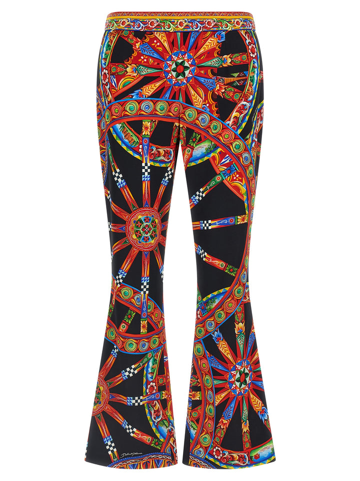 Dolce &amp; Gabbana Multicolor Silk Flared Pants