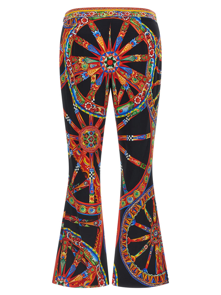 Dolce &amp; Gabbana Multicolor Silk Flared Pants