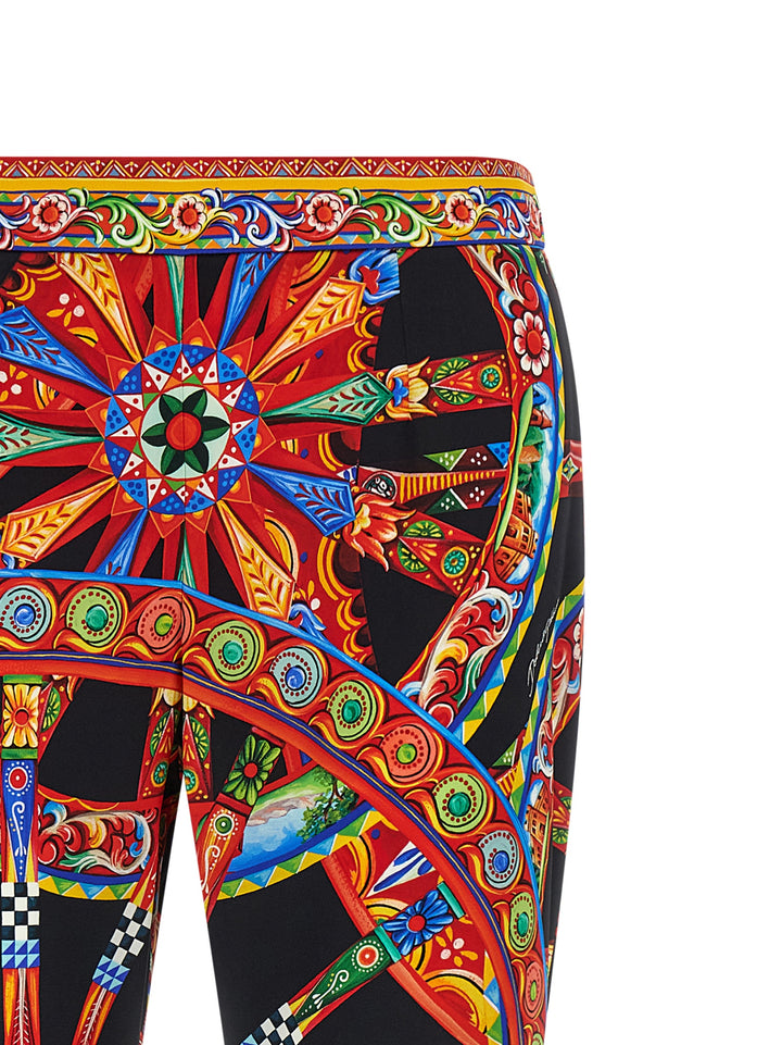Dolce &amp; Gabbana Multicolor Silk Flared Pants
