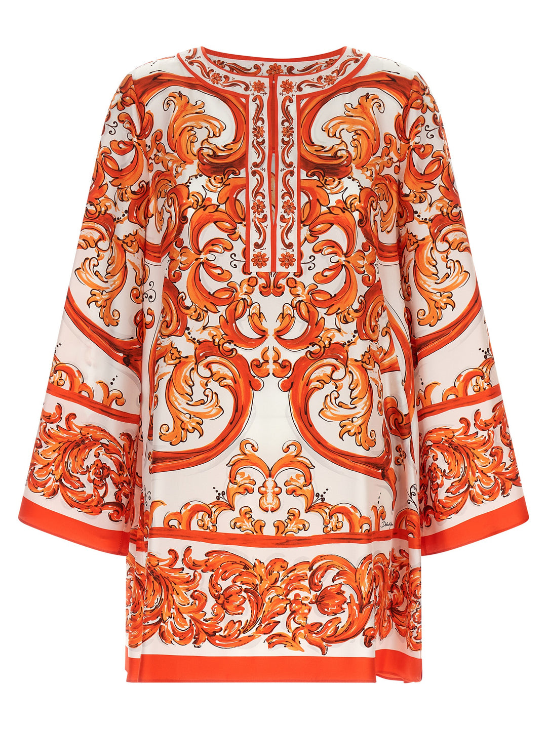Dolce &amp; Gabbana Orange Silk Short Dress