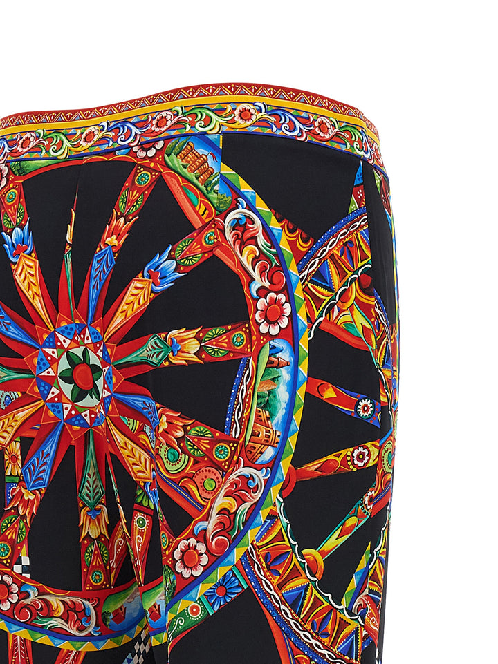 Dolce &amp; Gabbana Multicolor Silk Flared Pants