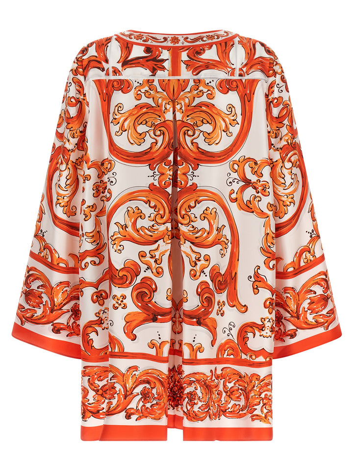 Dolce &amp; Gabbana Orange Silk Short Dress