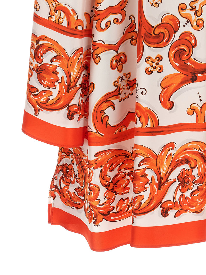 Dolce &amp; Gabbana Orange Silk Short Dress
