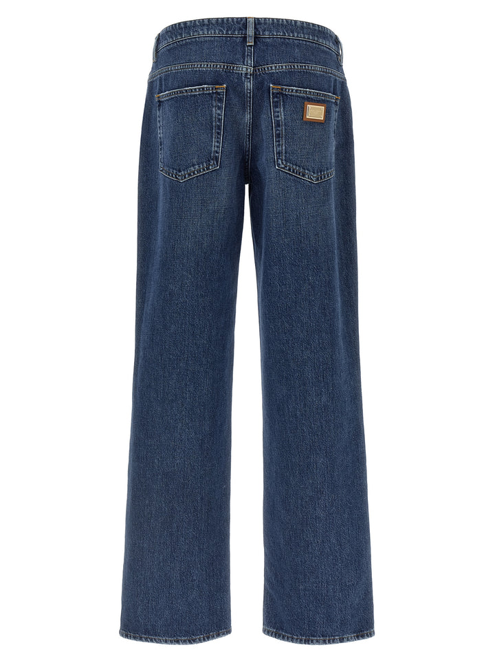 Dolce &amp; Gabbana Blue Cotton Relaxed Fit Jeans