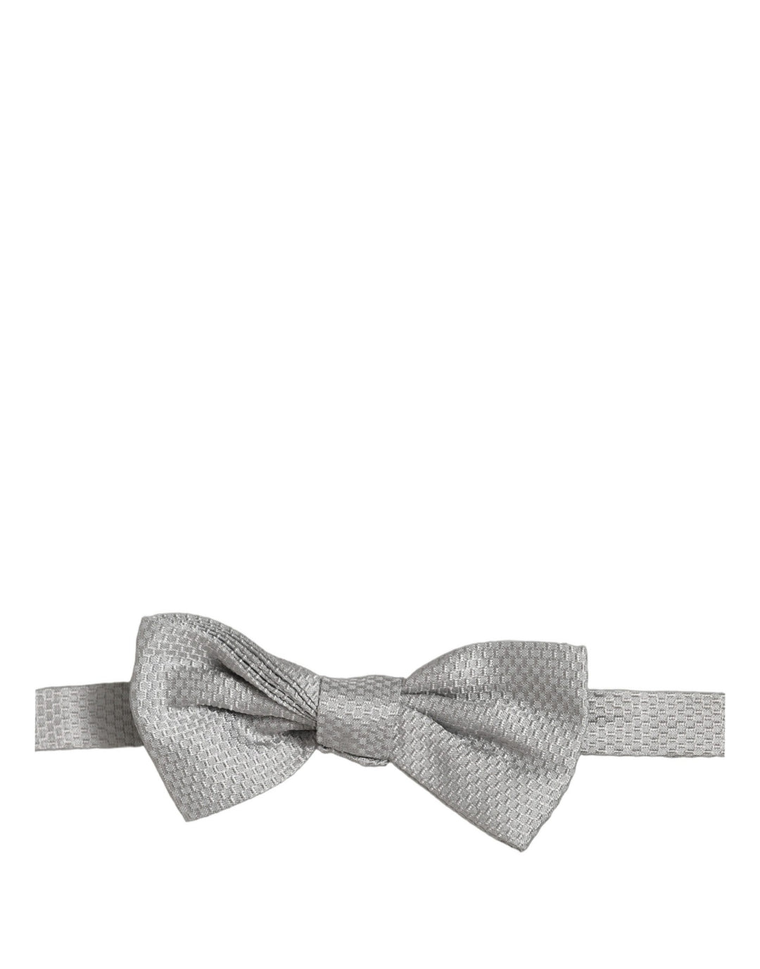 Dolce &amp; Gabbana Men Gray 100% Silk Adjustable Neck Papillon Bow Tie