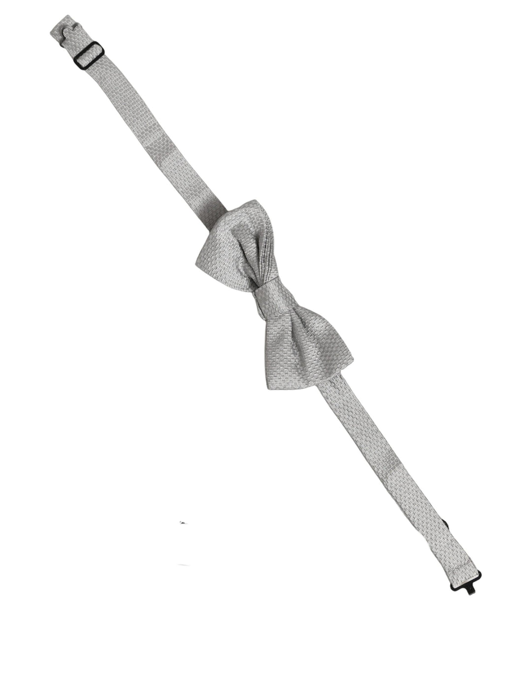 Dolce &amp; Gabbana Men Gray 100% Silk Adjustable Neck Papillon Bow Tie
