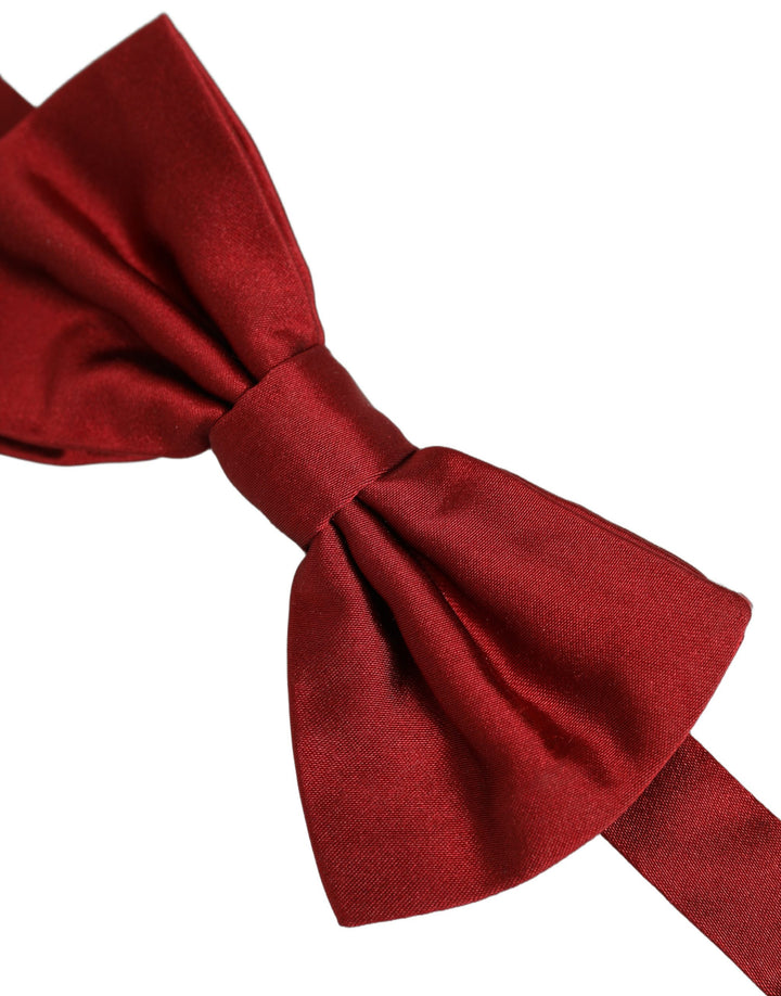 Dolce &amp; Gabbana Men Red 100% Silk Adjustable Neck Papillon Bow Tie