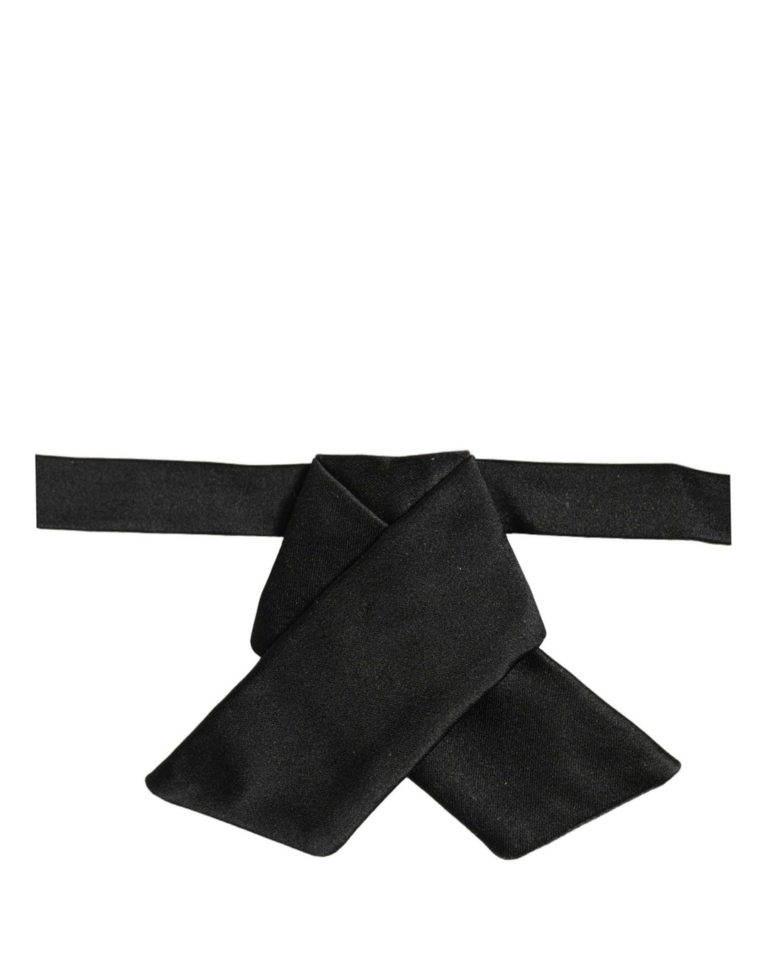 Dolce &amp; Gabbana Men Black 100% SIlk Adjustable Neck Papillon Bow Tie