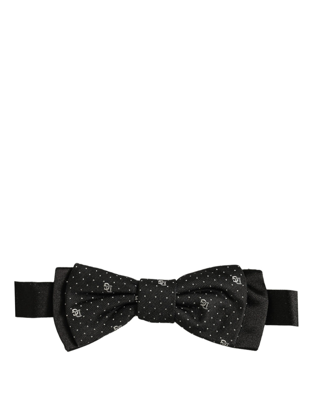 Dolce &amp; Gabbana Men Black DG Polka Dot Adjustable Neck Papillon Bow Tie