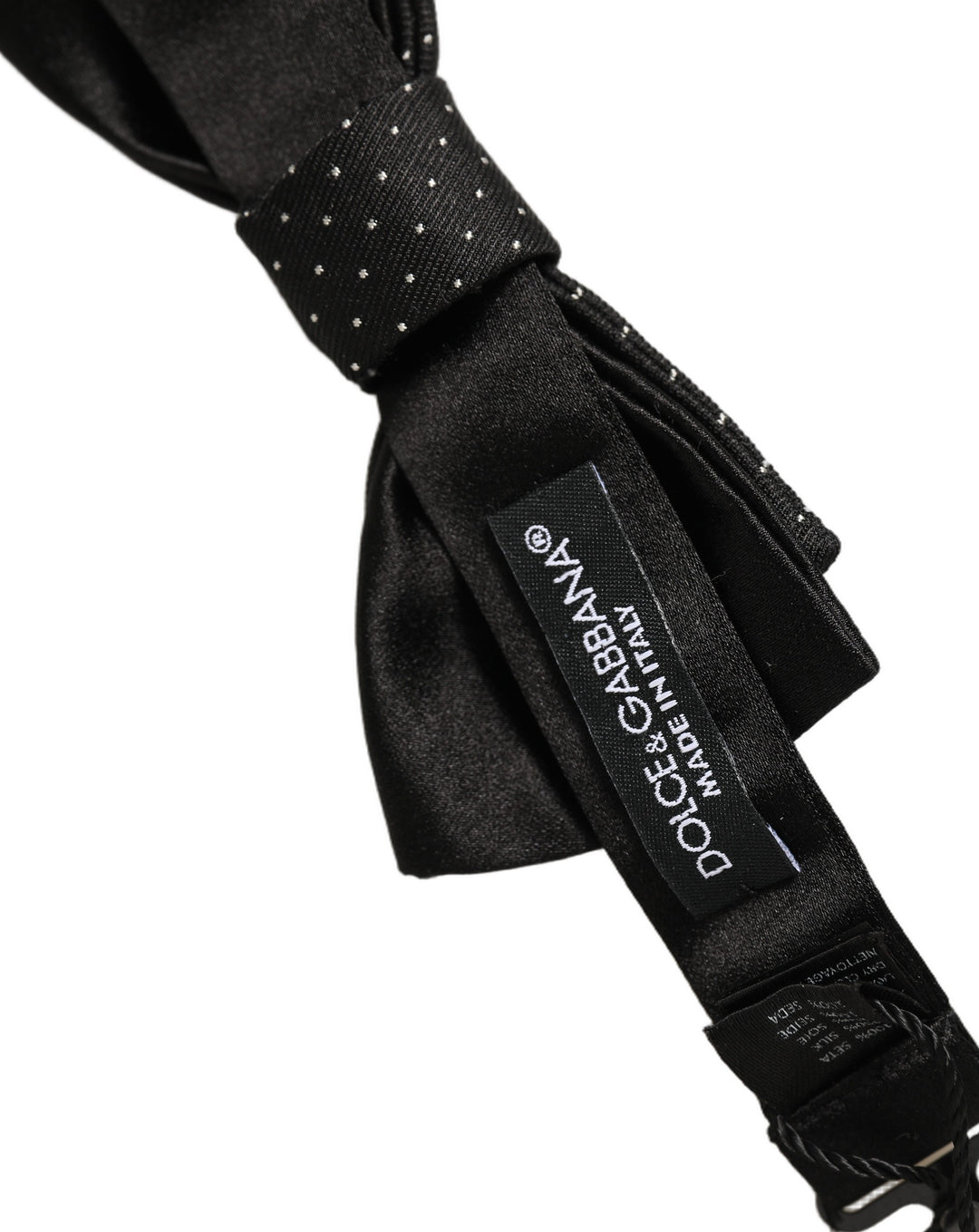 Dolce &amp; Gabbana Men Black DG Polka Dot Adjustable Neck Papillon Bow Tie