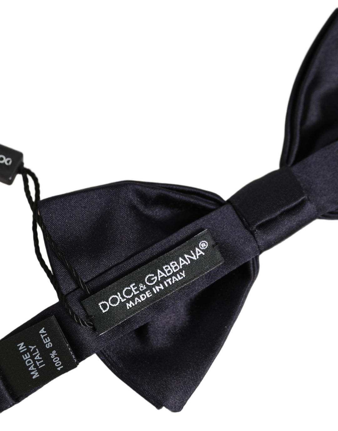 Dolce &amp; Gabbana Men Black 100% Silk Adjustable Neck Papillon Bow Tie