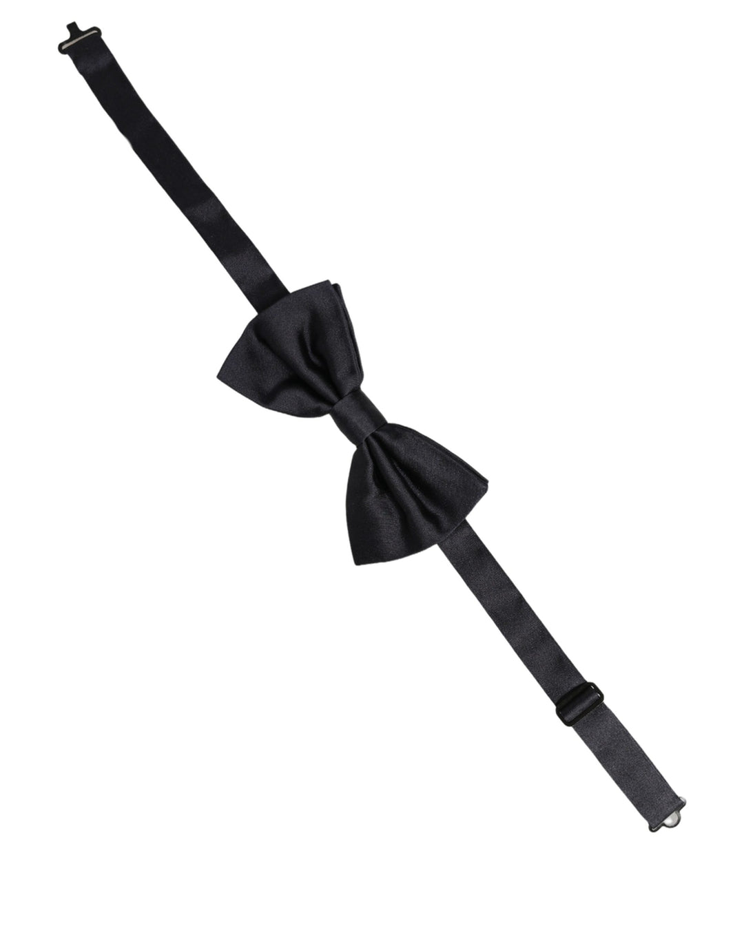 Dolce &amp; Gabbana Men Black 100% Silk Adjustable Neck Papillon Bow Tie