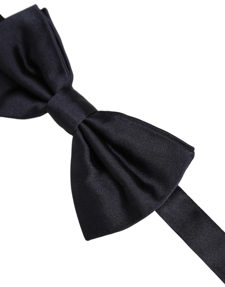 Dolce &amp; Gabbana Men Black 100% Silk Adjustable Neck Papillon Bow Tie