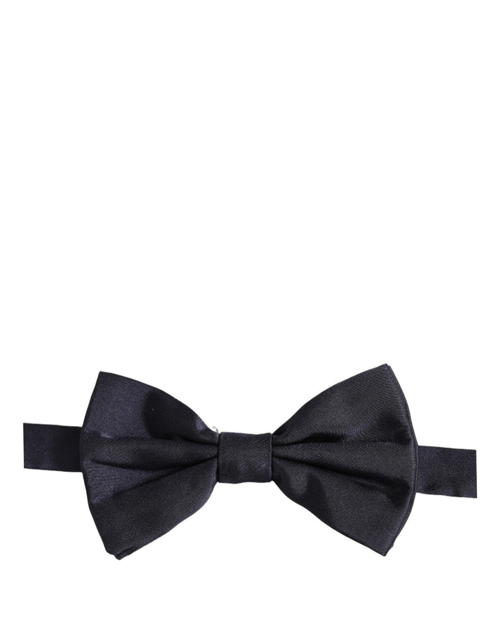 Dolce &amp; Gabbana Men Dark Blue Silk Adjustable Neck Papillon Bow Tie