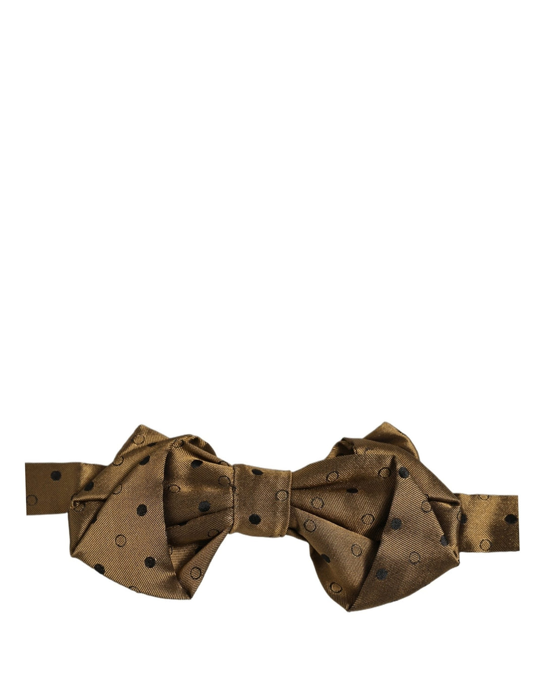 Dolce &amp; Gabbana Men Brown Polka Dot Silk Adjustable Neck Papillon Bow Tie