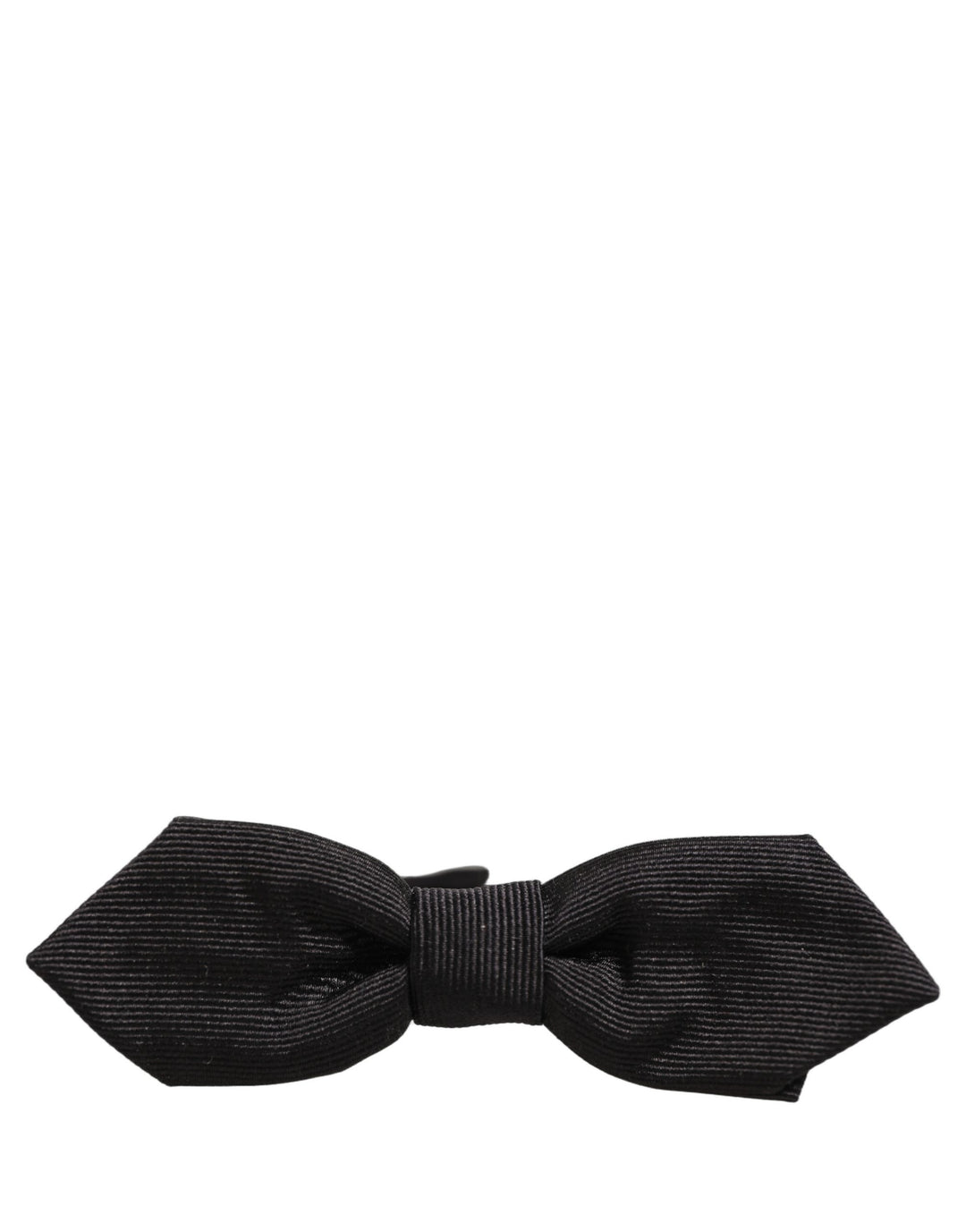 Dolce &amp; Gabbana Men Black 100% Silk Adjustable Neck Papillon Bow Tie