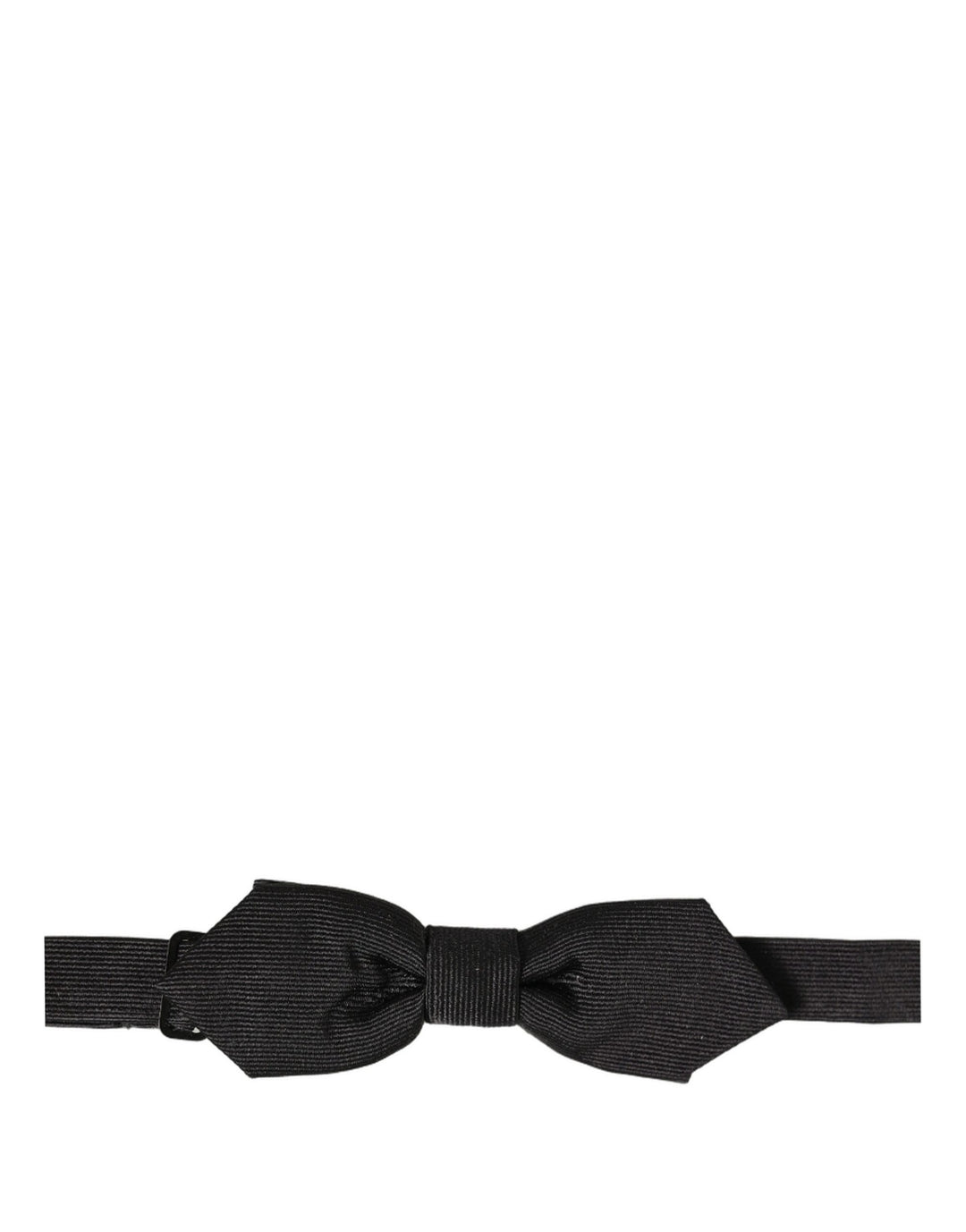 Dolce &amp; Gabbana Men Black 100% Silk Adjustable Neck Papillon Bow Tie