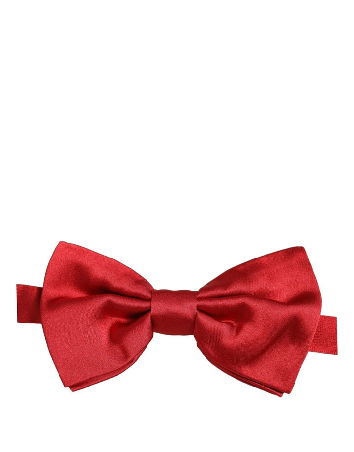Dolce &amp; Gabbana Men Red 100% Silk Adjustable Neck Papillon Bow Tie