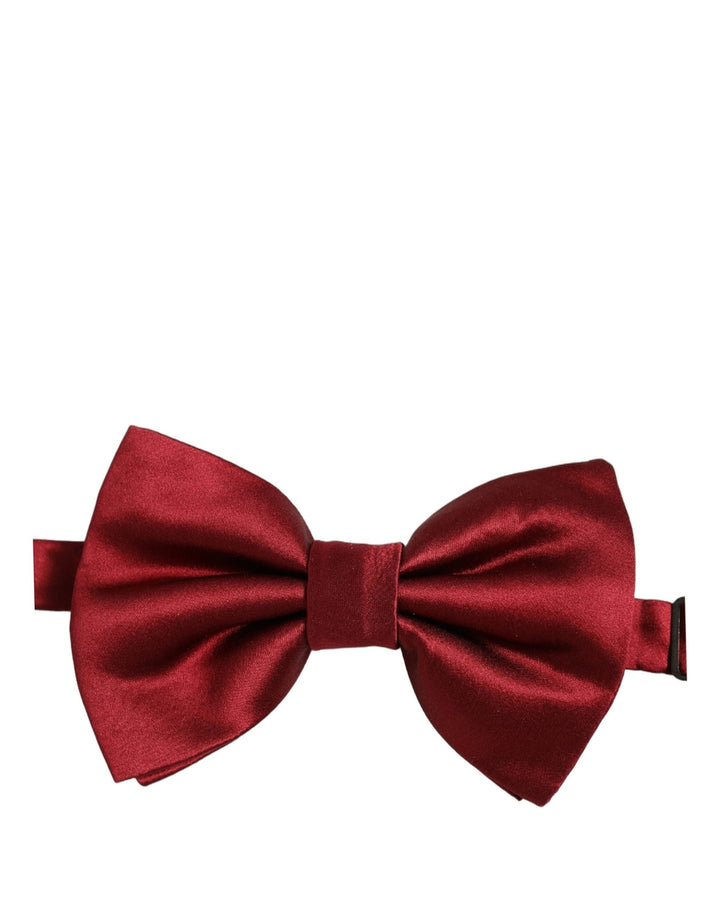 Dolce &amp; Gabbana Men Red 100% Silk Adjustable Neck Papillon Bow Tie