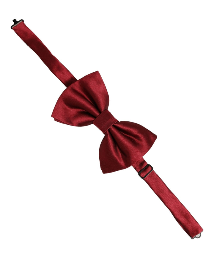 Dolce &amp; Gabbana Men Red 100% Silk Adjustable Neck Papillon Bow Tie
