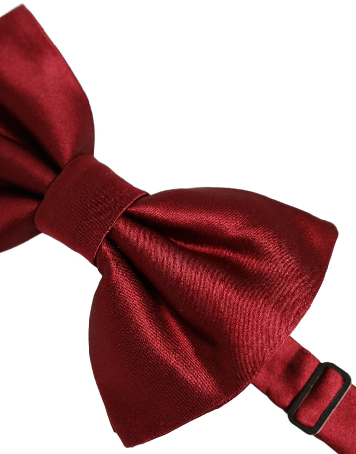 Dolce &amp; Gabbana Men Red 100% Silk Adjustable Neck Papillon Bow Tie