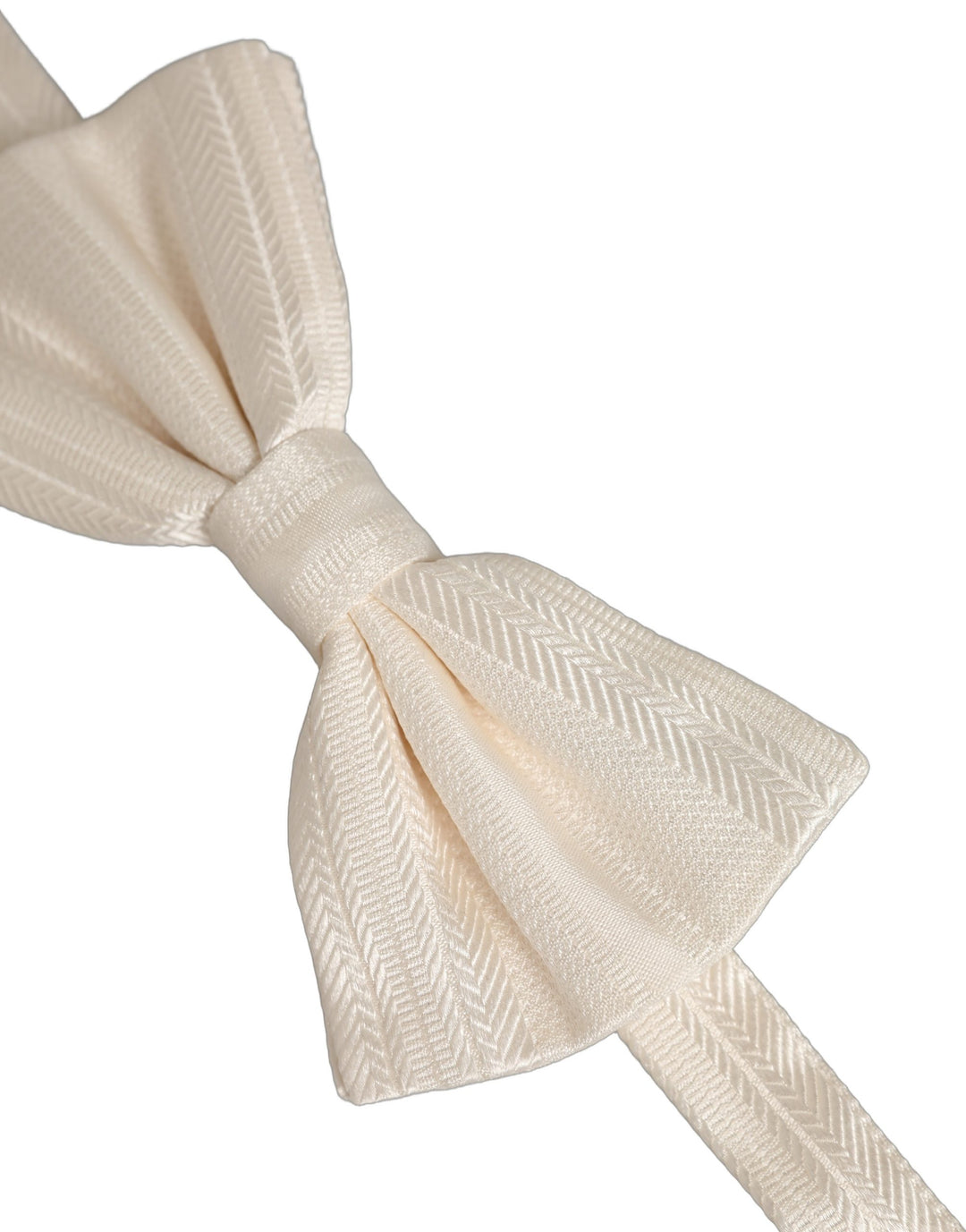Dolce &amp; Gabbana Men White 100% Silk Adjustable Neck Papillon Bow Tie