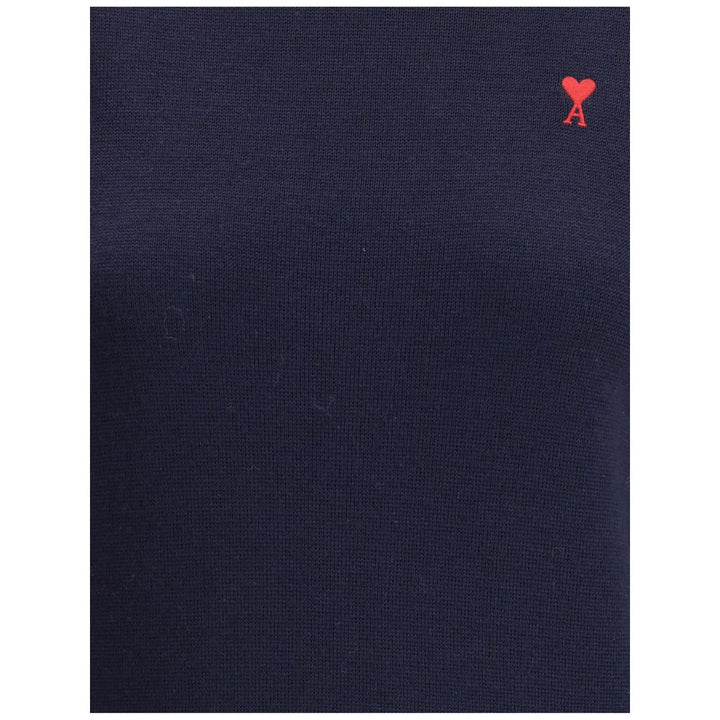 Ami Paris Blue Merino Wool Turtleneck